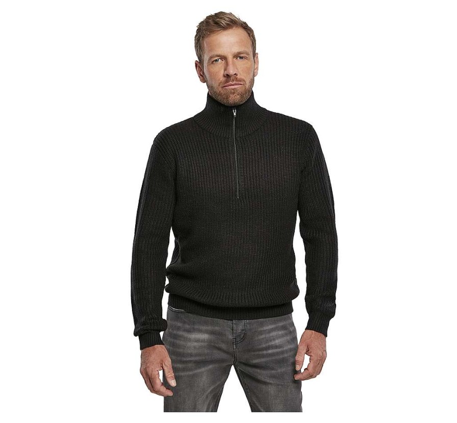 Manner Brandit | Marine Pullover Troyer Black