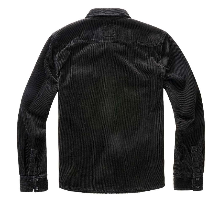 Manner Brandit | Corduroy Classic Shirt Long Sleeve Black