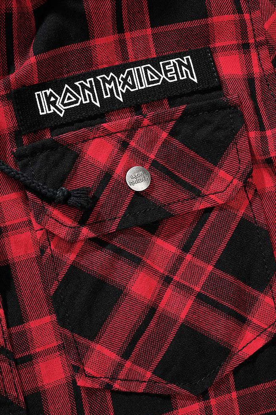 Iron Maiden Edition Brandit | Iron Maiden Checkshirt Sweathood Eddie Red-Black