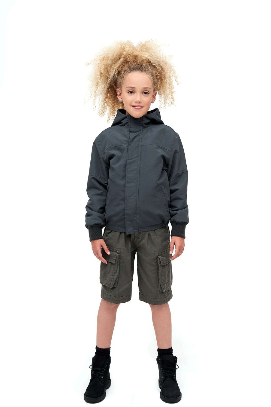 Kinder & Jugendliche Brandit | Kids Windbreaker Frontzip Anthracite