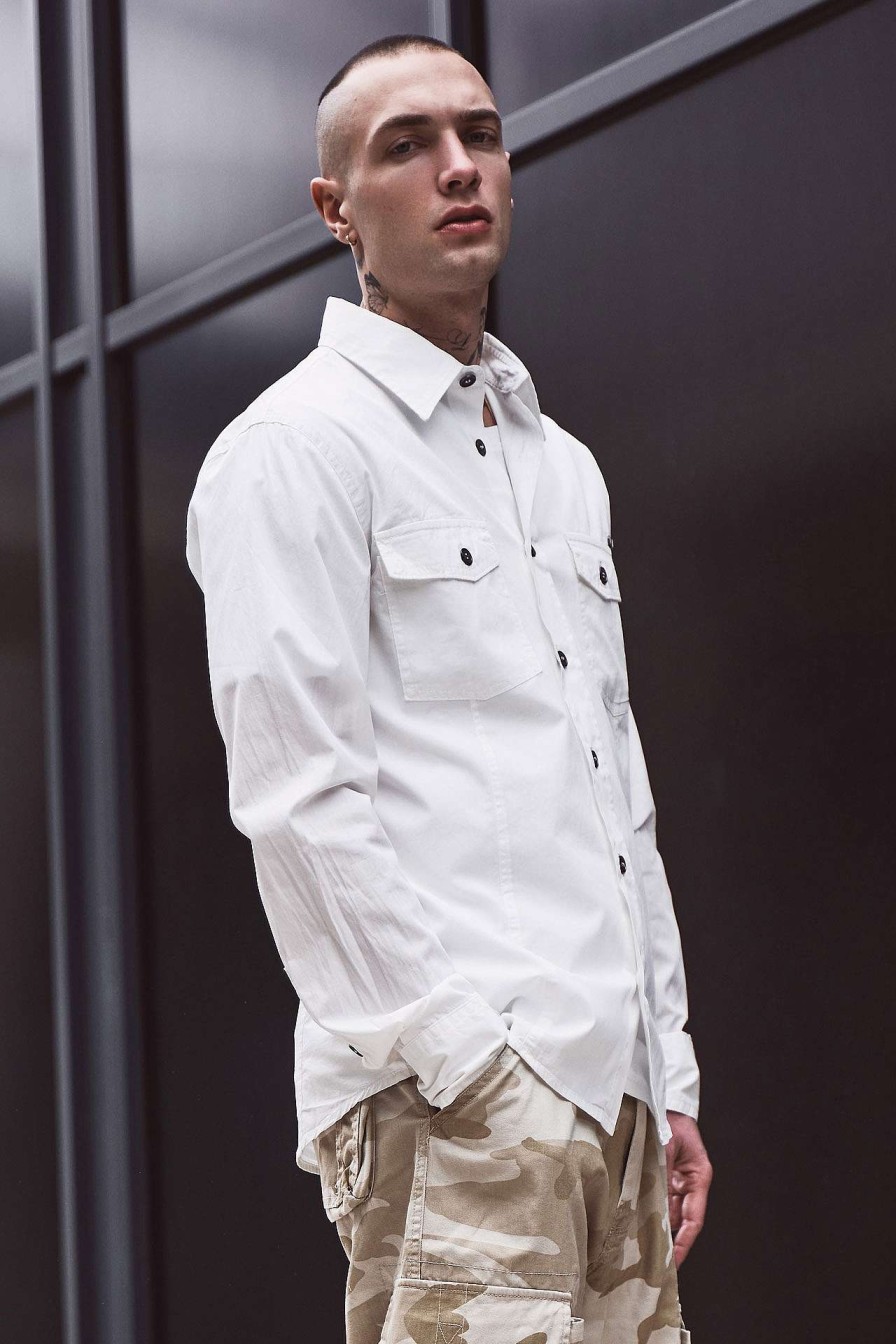 Manner Brandit | Slim-Fit Shirt White