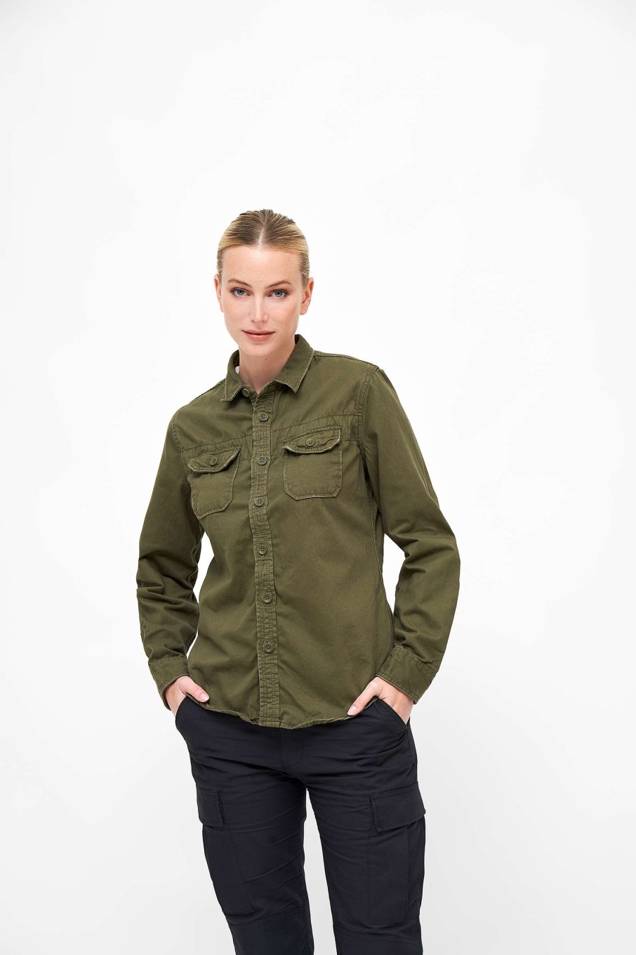 Frauen Brandit | Ladies Vintageshirt Longsleeve Olive