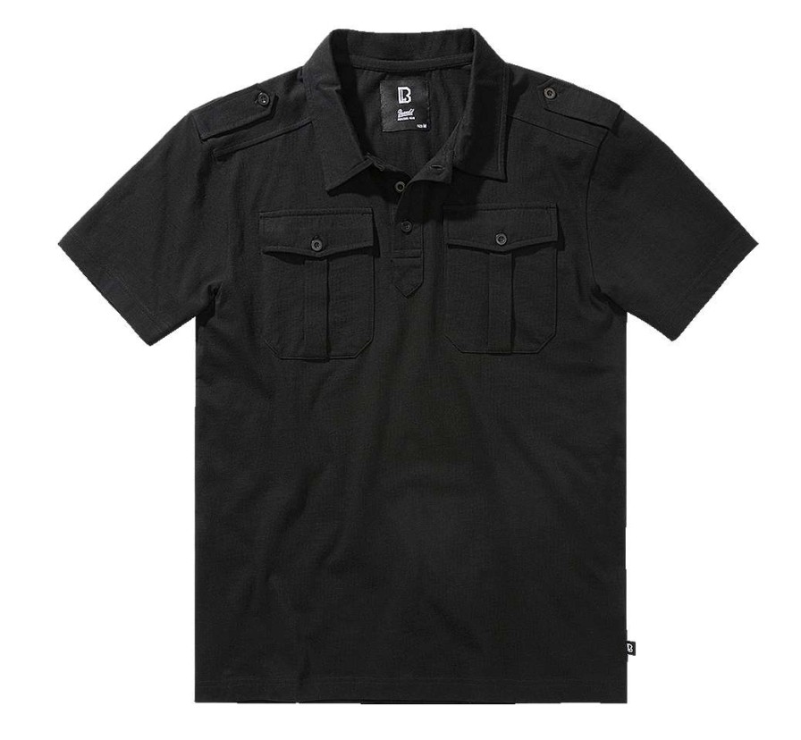 Manner Brandit | Jersey Poloshirt Jon Halfsleeve Black