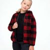 Kinder & Jugendliche Brandit | Kids Teddyfleecejacket Hood Red-Black