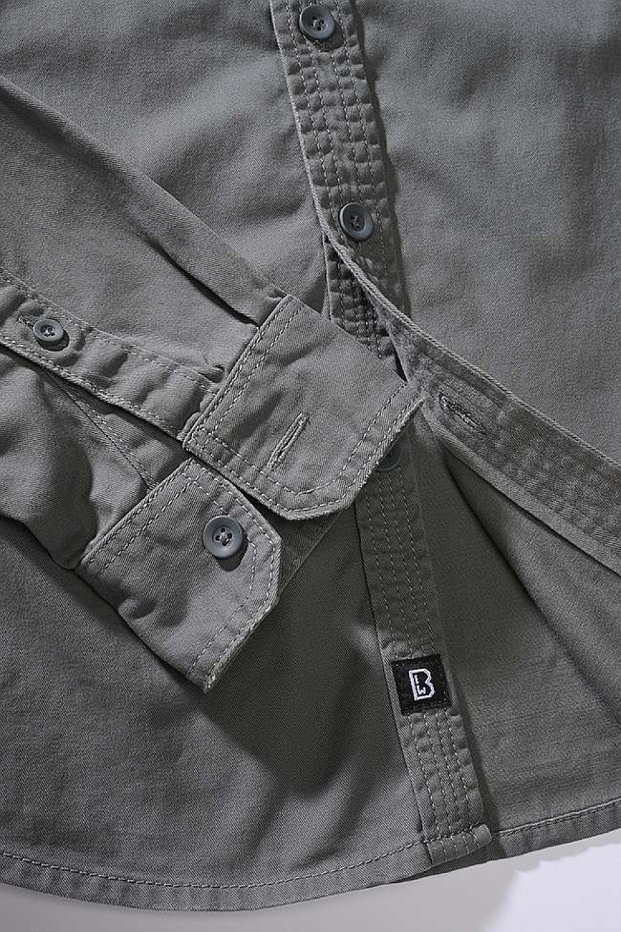 Manner Brandit | Vintage Shirt Longsleeve Charcoal Grey