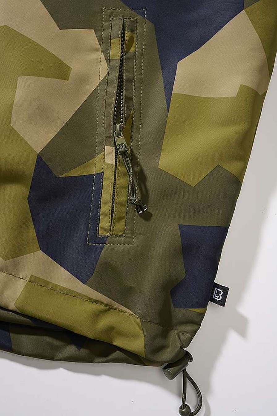 Manner Brandit | Windbreaker Frontzip Swedish Camo