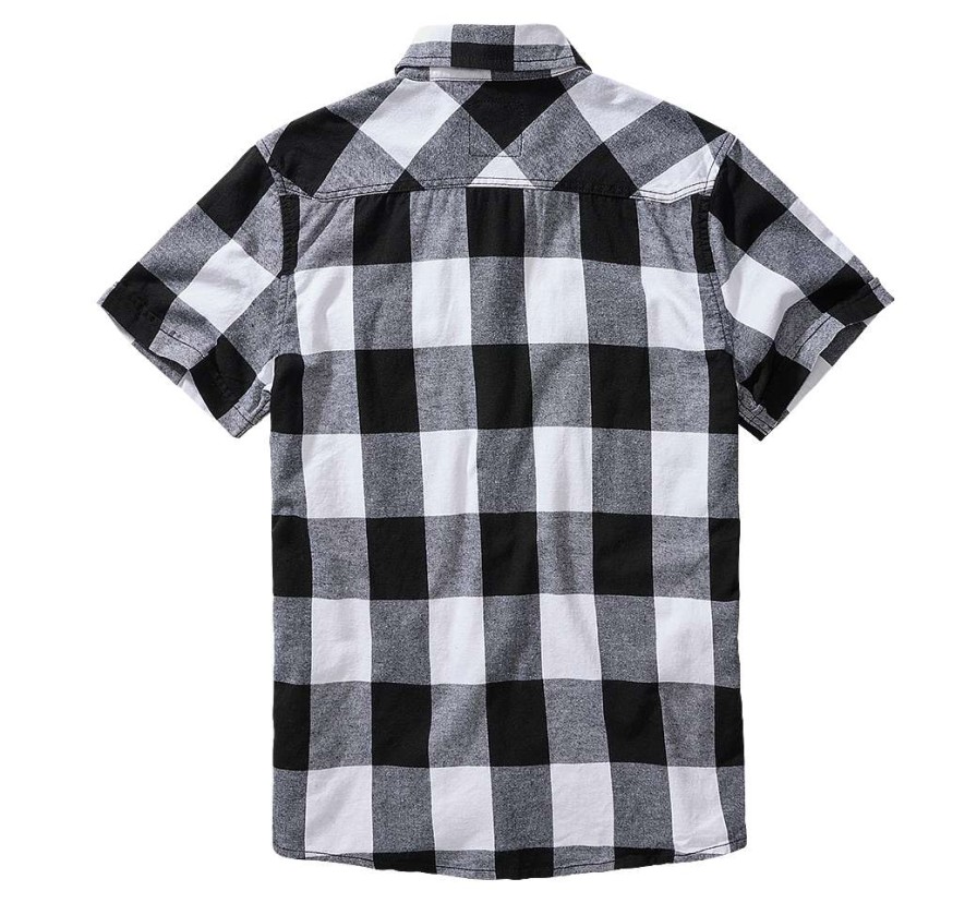 Manner Brandit | Checkshirt Halfsleeve White-Black