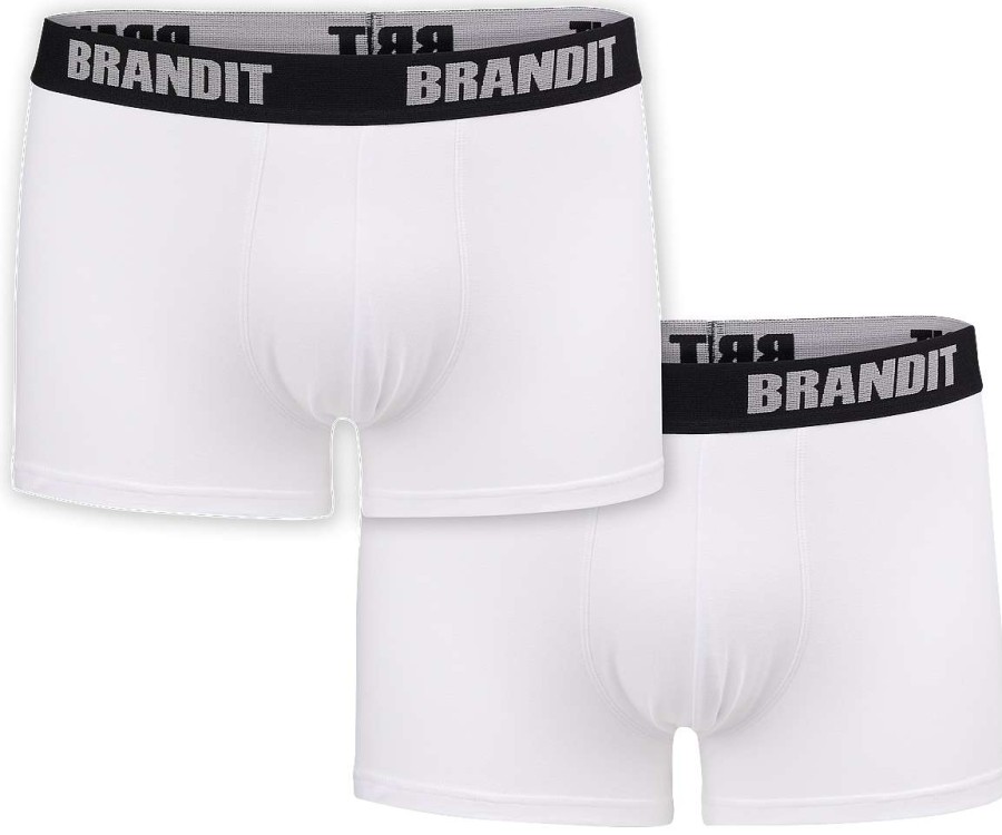 Manner Brandit | Boxershorts Logo White-White