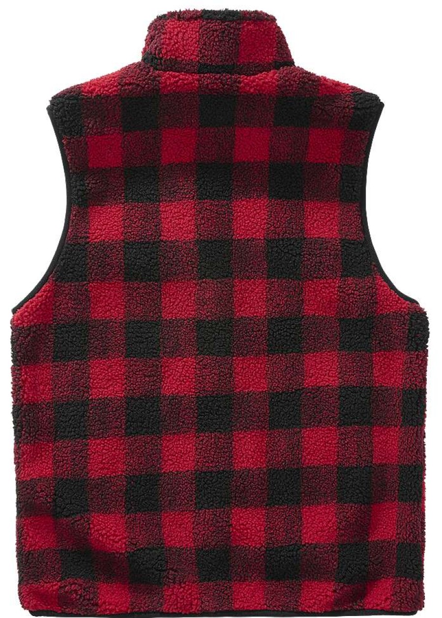 Manner Brandit | Teddyfleece Vest Men Red-Black