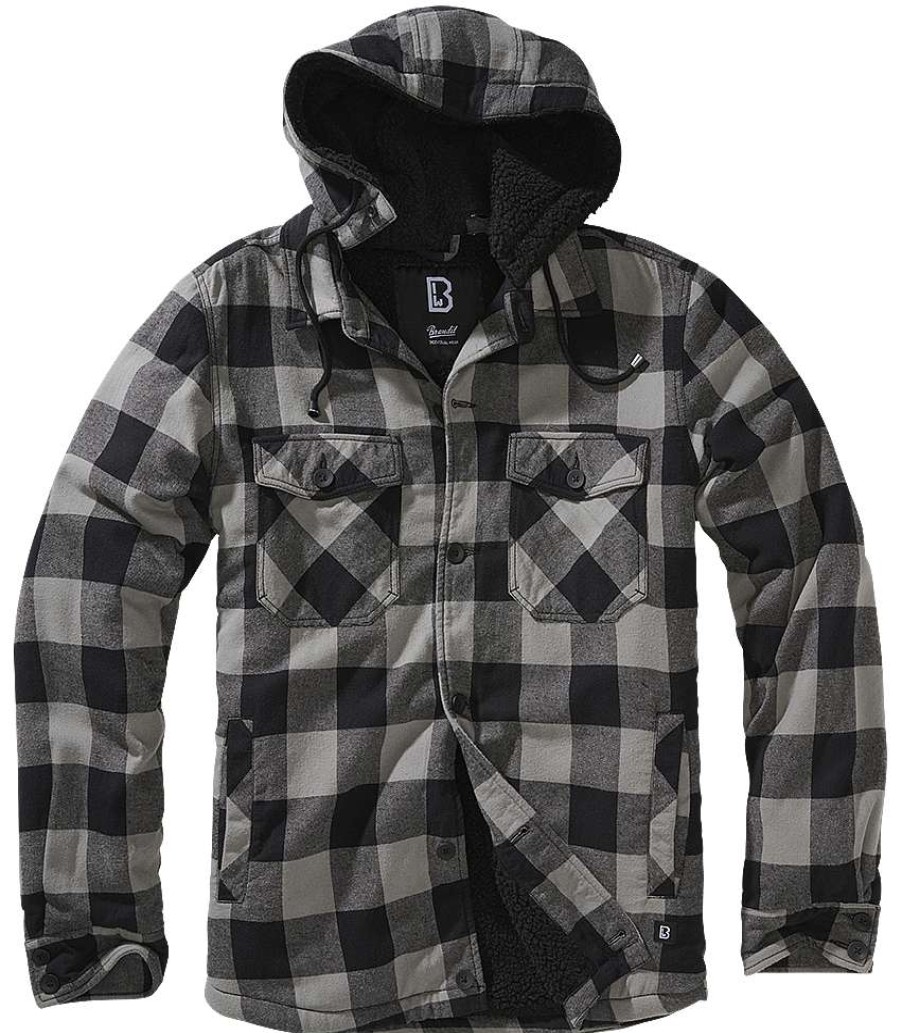 Manner Brandit | Lumberjacket Hooded Black Charcoal